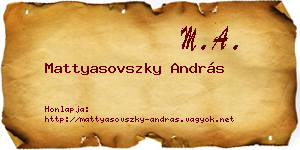 Mattyasovszky András névjegykártya