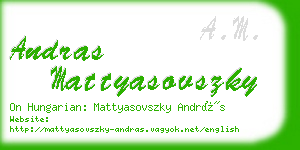 andras mattyasovszky business card